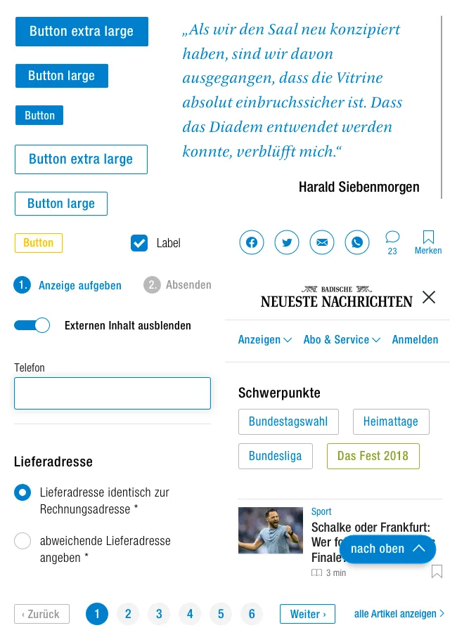 Blue as the indicator for interactive elements