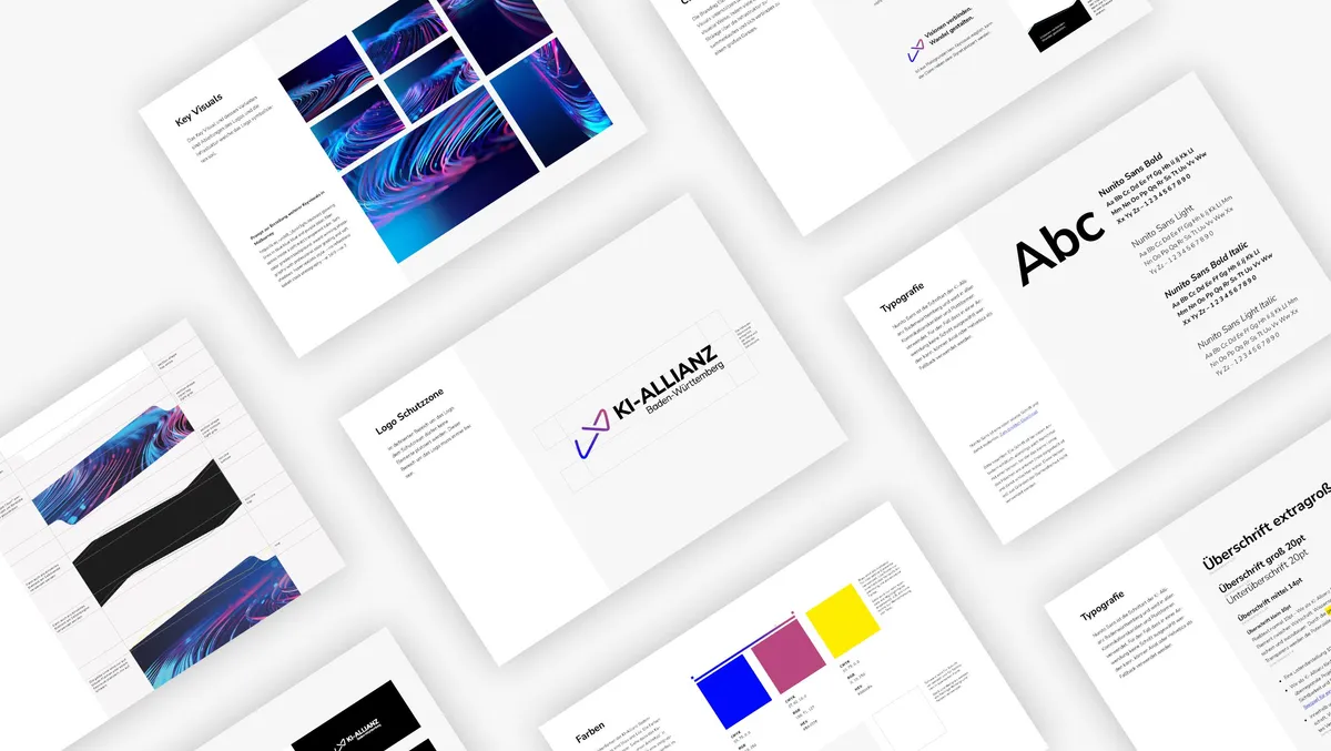 Excerpts from the corporate identity design guidelines of the KI-Allianz Baden-Württemberg