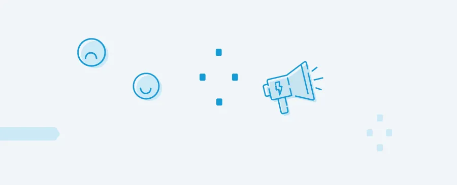 Digital strategy teaser with icons and a megaphone