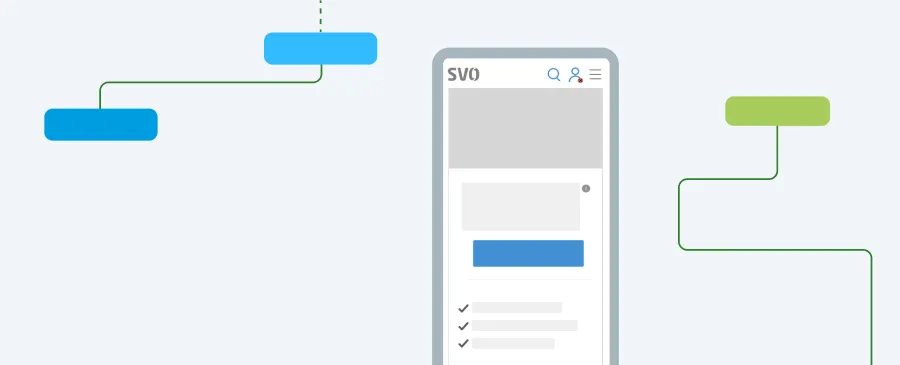 Website teaser: the SVO website on a smartphone