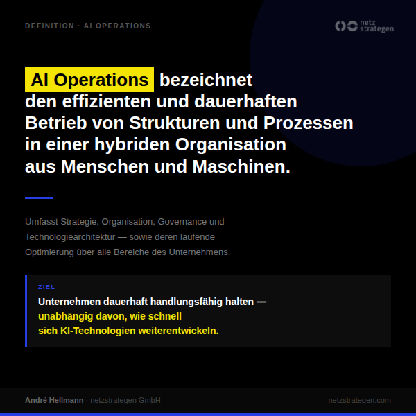 Über AI Operations Definition und unsere Zielsetzung werde ich auch auf LinkedIn mehr schreiben.
